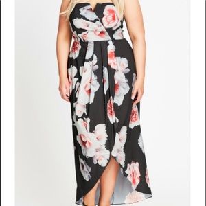 City Chic Open Rose Maxi Dress